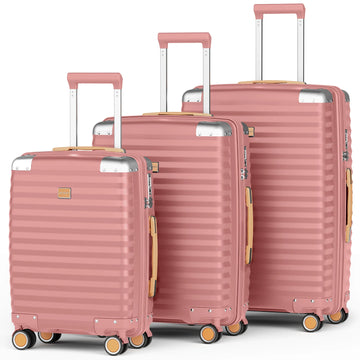 3-Piece Hard Shell Spinner Luggage Set with TSA Lock, Lightweight Hardside Suitcases with Corner Protectors