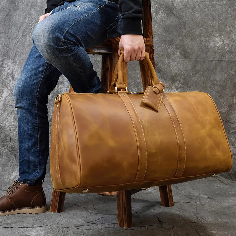 Crazy Horse Genuine Leather Travel Bag