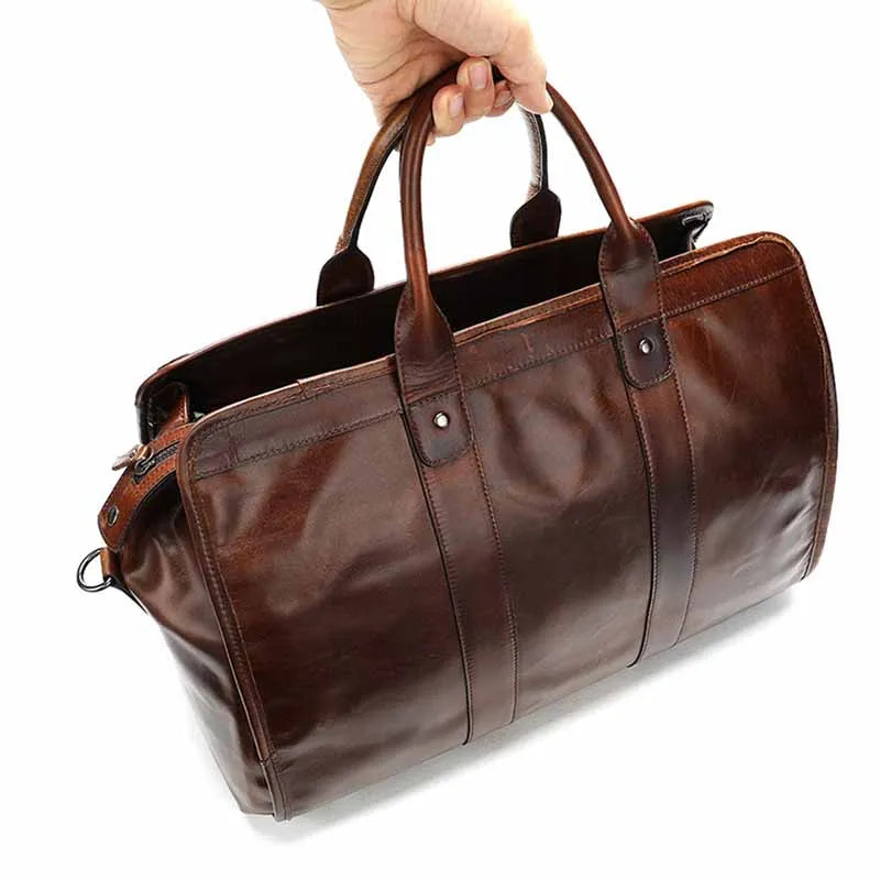 Genuine Leather Travel Duffle Bag