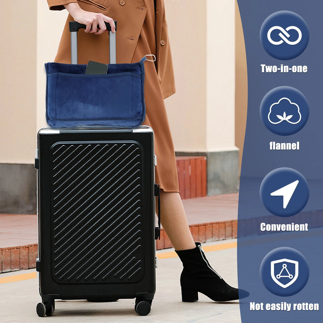 Foldable 2-in-1 Travel Accessory Blanket & Pillow Set