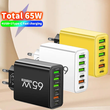 6-Port 65W USB PD Fast Charger