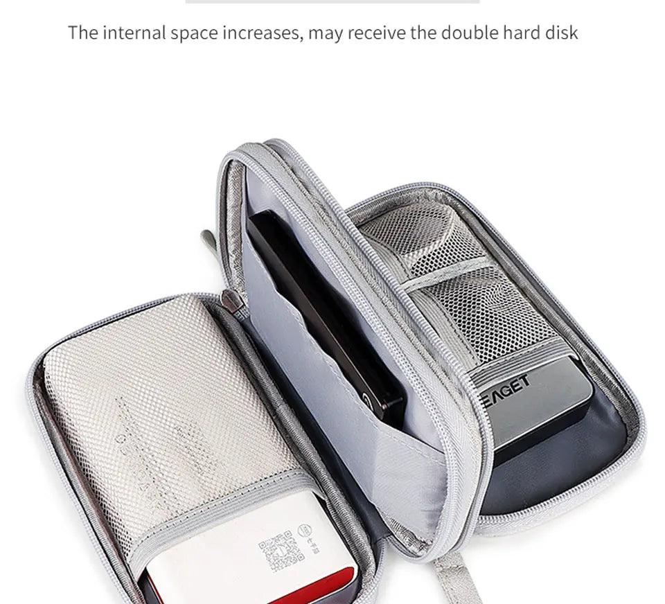 Portable Travel Organizer Data Cable Storage Bag