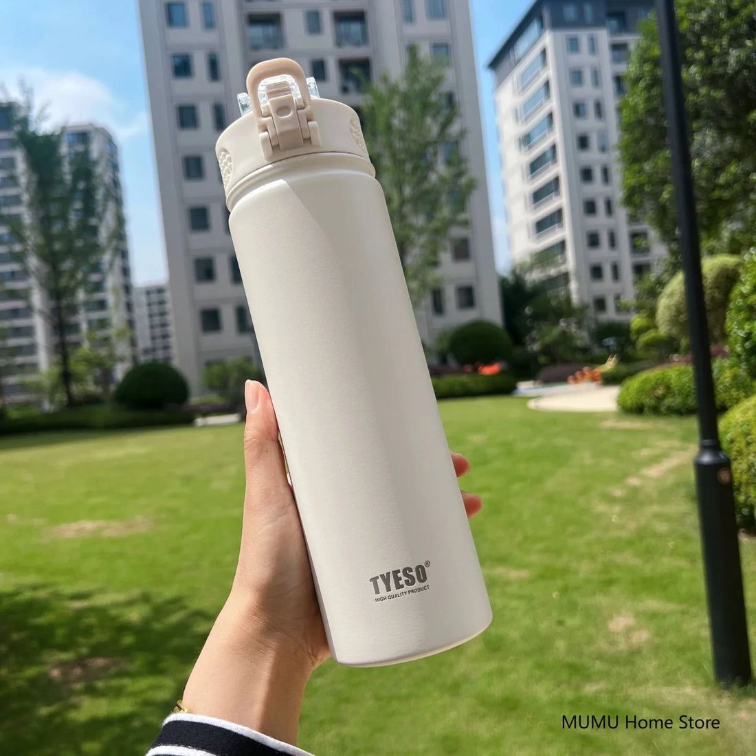 600/750ML Stainless Steel Thermos Bottle with Straw