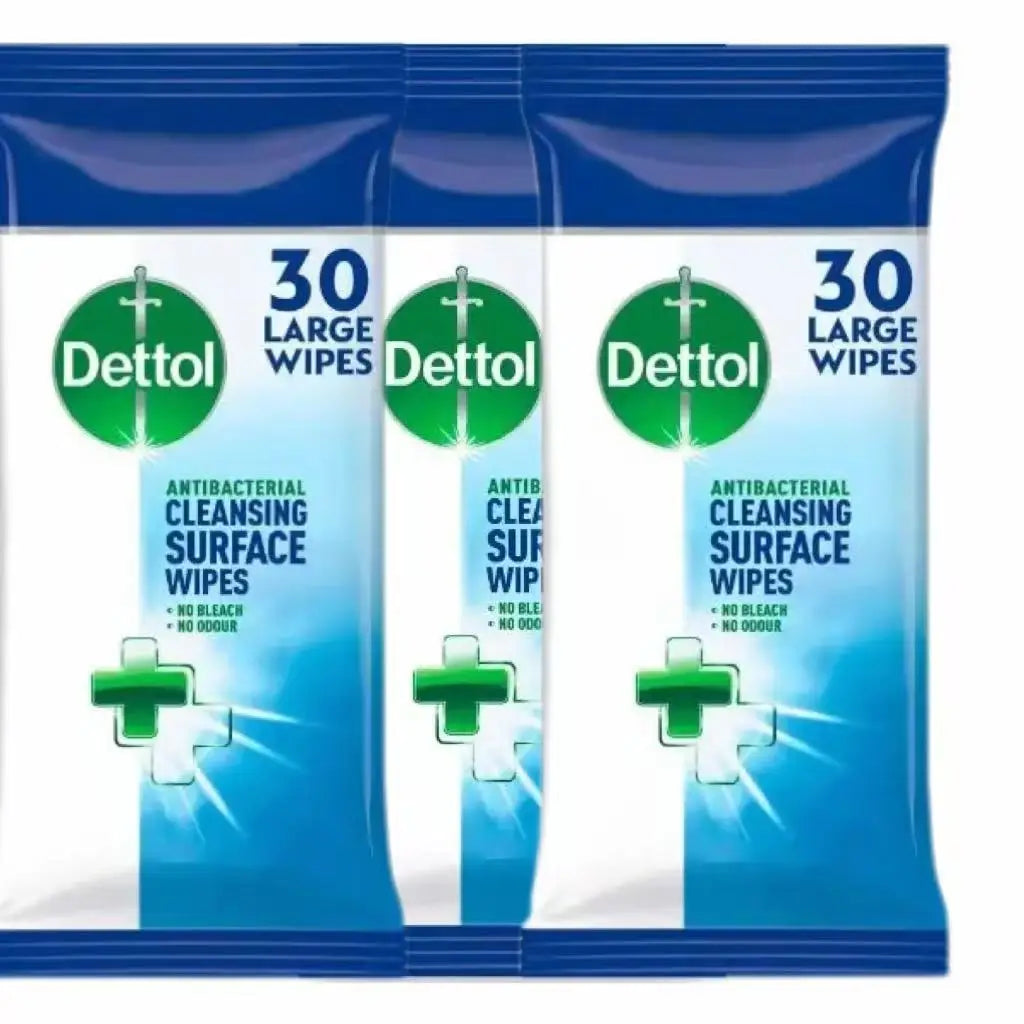 Antibacterial 2-in-1 Wet Wipes – Pack of 3 (30 Wipes Each) – Kills 99.9% of Bacteria – Multi-Surface Cleaning