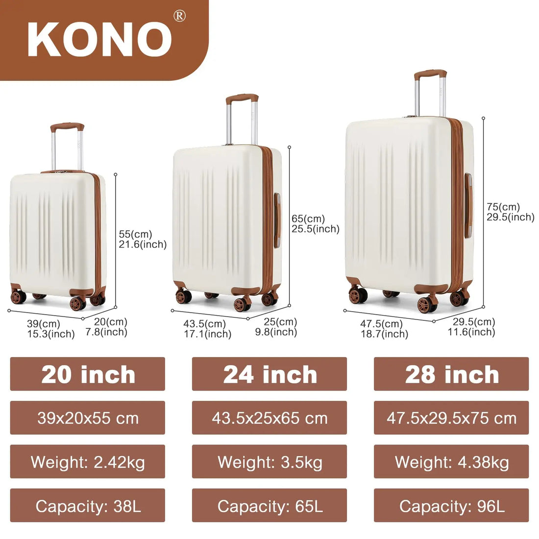 3-Piece Expandable Hardshell Luggage Set