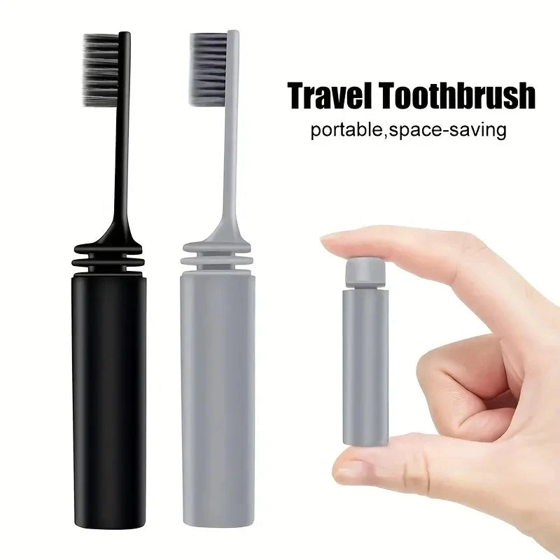 Portable Compact Charcoal Folding Toothbrush