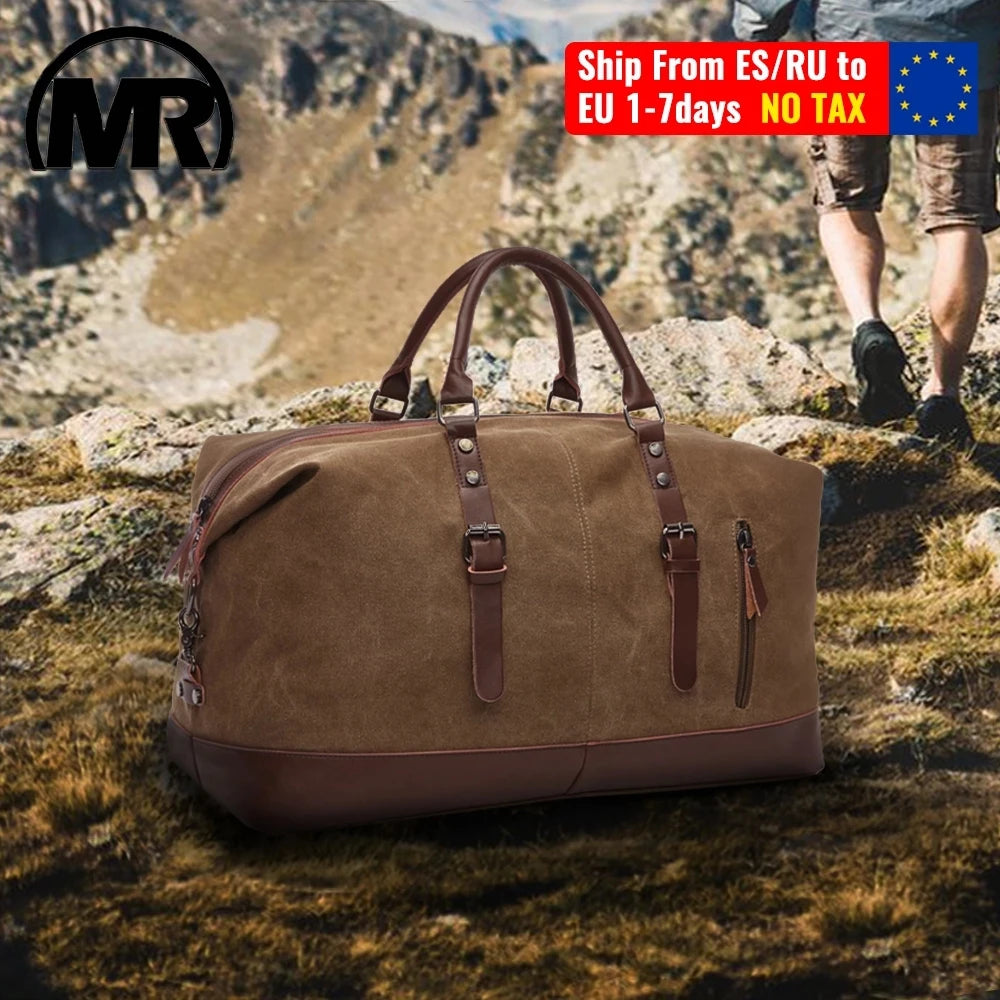 Men's Canvas & Leather Travel Duffle Bag