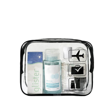 Clear Waterproof Makeup Bag – Portable Travel Toiletry Pouch with Zipper Closure