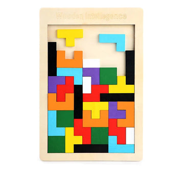 Wooden Puzzle Thinking Logic Square Toy