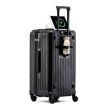 Carry-On Smart Luggage with USB & Cup Holder