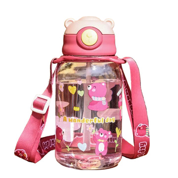 Cute Kids Water Bottle with Straw