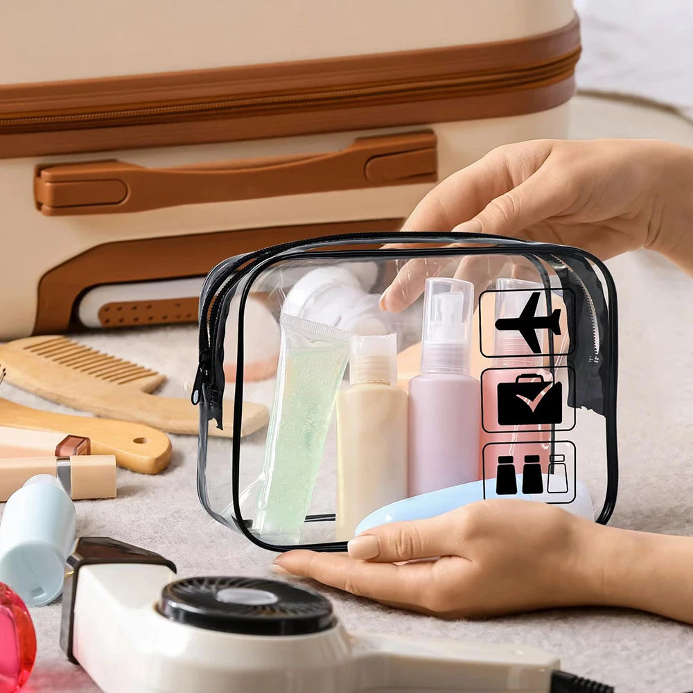 Cosmetic Pouch 3 Pcs – Clear Toiletry Travel Bags