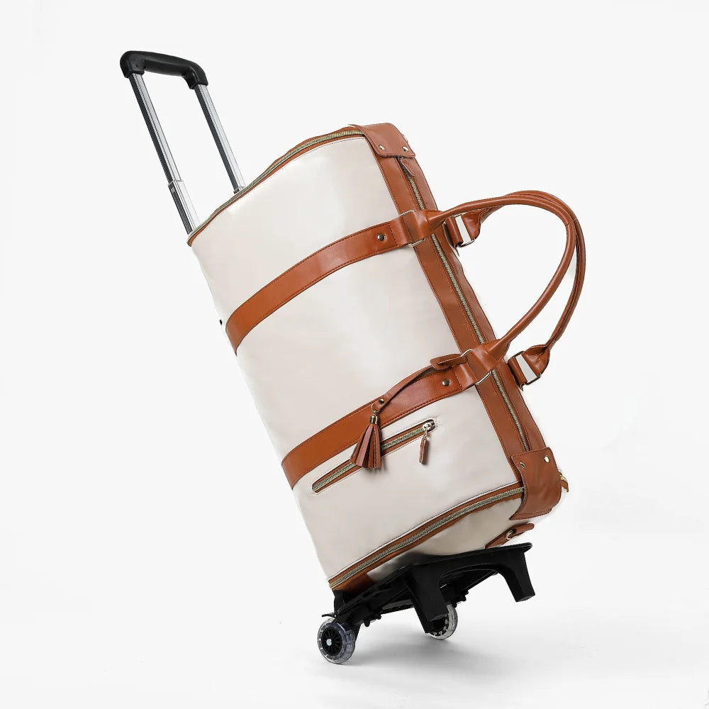 Carry-On PU Leather Duffel Luggage for Business & Leisure
