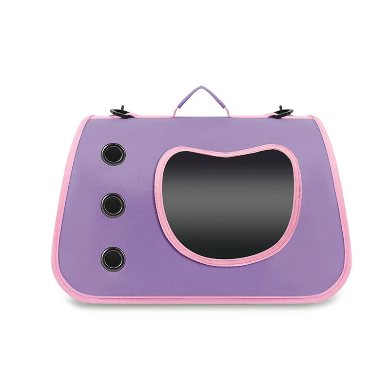 Foldable & Breathable Travel Shoulder Bag for Small Dogs & Cats