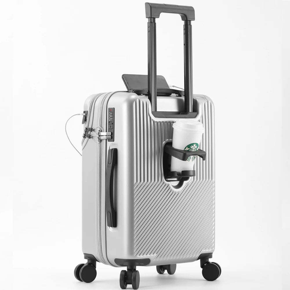 Stylish Business Suitcase with Cup Holder
