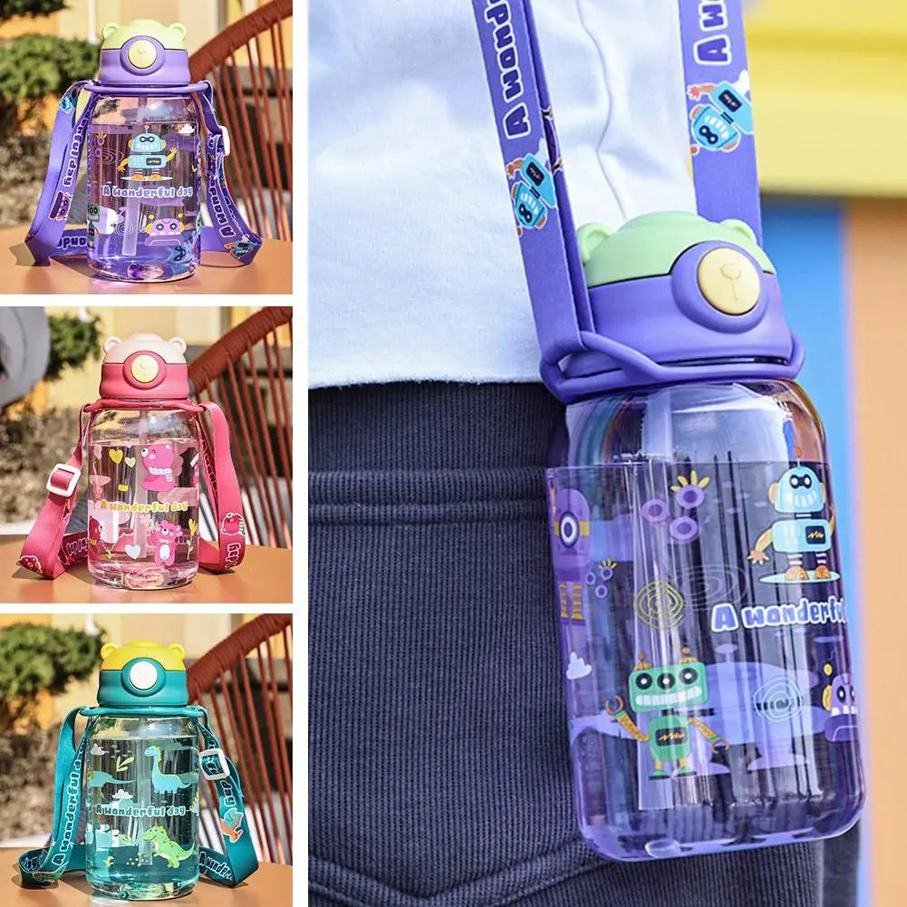 Cute Kids Water Bottle with Straw